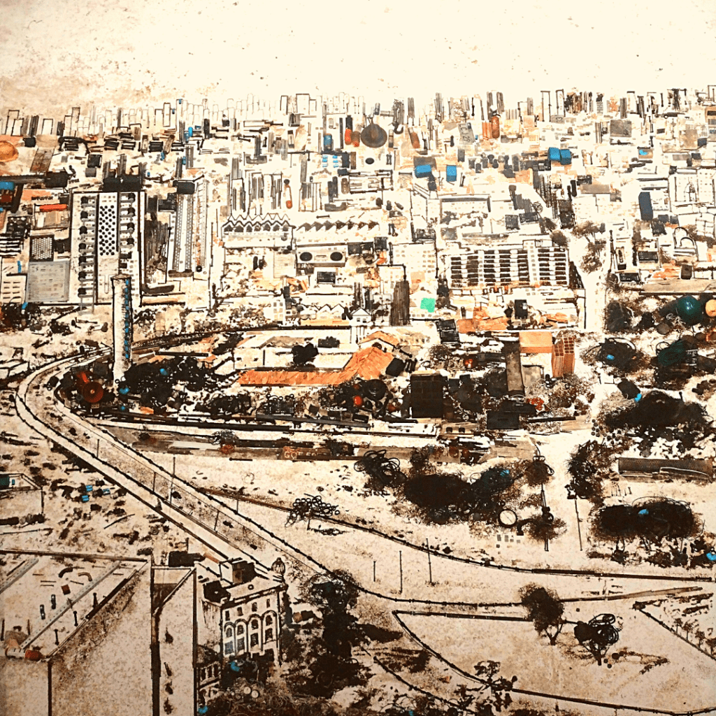 Obra da exposição Vista 360º por Vik Muniz no Farol Santander.