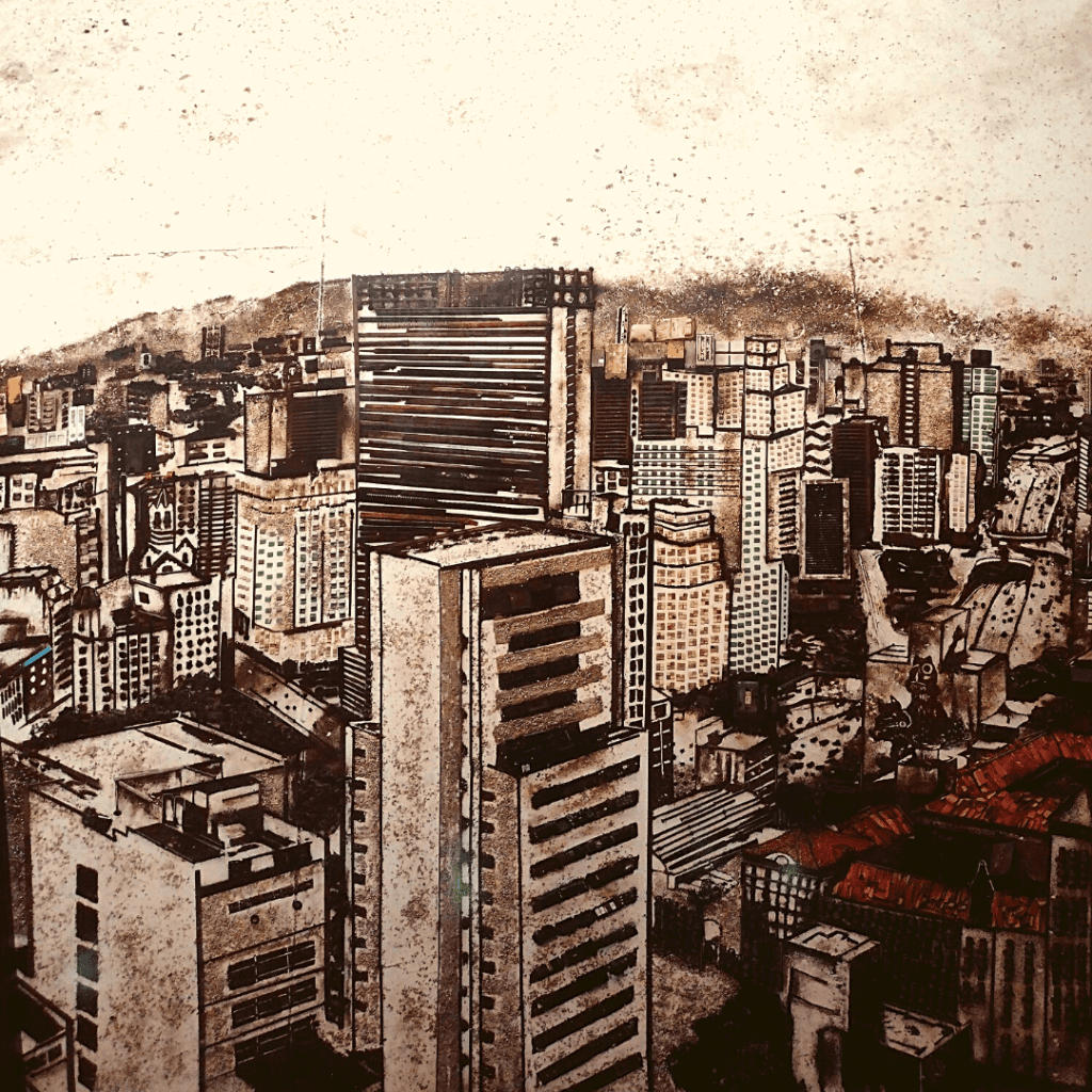 Obra da exposição Vista 360º por Vik Muniz no Farol Santander.